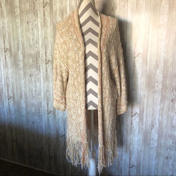 Free People Lucia Open Front Fringe Sweater - Picture 2 of 10